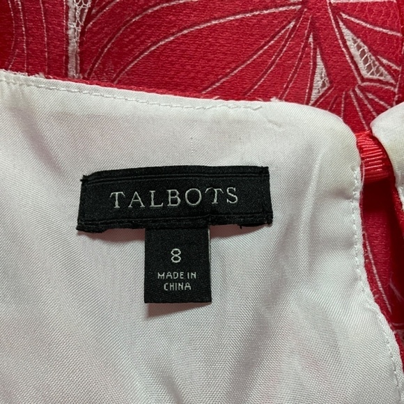 TALBOTS Floral Lace Sheath Dress Cotton Blend Lace over White Lining US Sz 8 - Picture 6 of 11